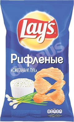 Чипсы Lay's Рифл. сметана и лук 150г