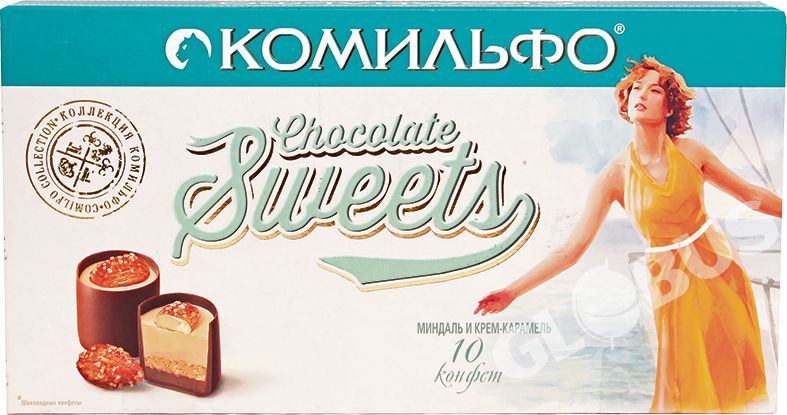 Шоколадные конфеты Комильфо Миндаль и Крем-карамель, Шоколадный мусс 232 г